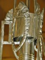 Art Nouveau Nickel chandelier with Schneider glass true Modernism