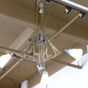 Art Nouveau Nickel chandelier with Schneider glass true Modernism