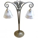 Magnificent Sabino glass nickel plated iron double hung lamp table lamp