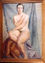 Classic French Art Deco Painting of a Nude woman