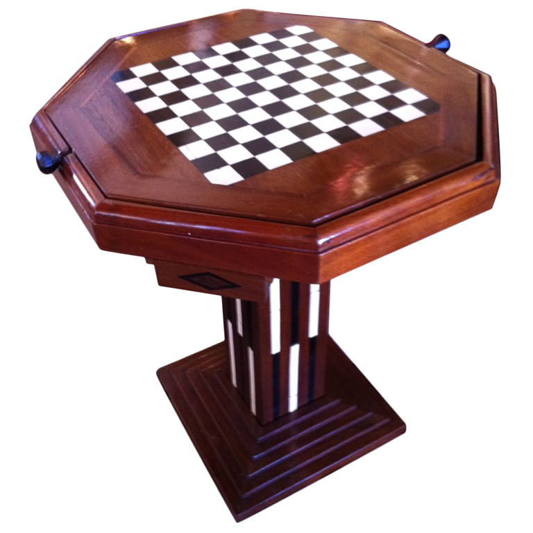 CHESS AND CHECKERS GAME TABLE SET