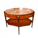 Classic French Art Deco Oval side table with metal
detail
