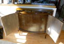 Early French Art Deco 20's exquisite demi-lune shaped cabinet marquetry