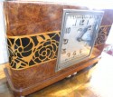 French original Art Deco ATO wooden clock with battery
