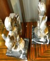 French Art Deco cubist squirrel bookends by Le Verrier
