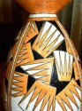 Orange Black and Cream Boch Art Deco Vase