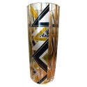 Tall Faceted Black and Yellow Palda Vase