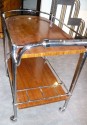 Outstanding Bar cart with wood and chrome in restored condition