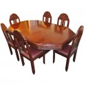 Unique Art Deco French carved dining table with chairs