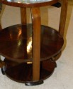 Art Deco barrel table with glass top