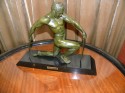 Bronze male Art Deco Warrior statue by Kowatz
