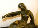 Art Deco bronze woman Statue on marble base