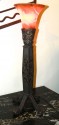Custom French Style “Fer forge” iron and alabaster table lamps