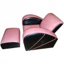 Jazz style Streamline pink and black Modernist chair