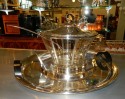 Stunning Rare Art Deco Etched glass modernist Punch bowl & Tray