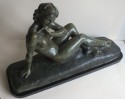 Art Deco Bronze Statue, France 1930′s Classic reclining nude by Cipriani
