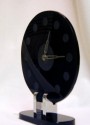 Beautiful Black Glass (vitrolite) moderne clock