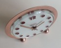 FRENCH ART DECO STREAMLINE MARTI 8 DAY CLOCK ETCHED GLASS DIAL COPPER PLATE