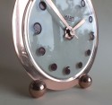 FRENCH ART DECO STREAMLINE MARTI 8 DAY CLOCK ETCHED GLASS DIAL COPPER PLATE