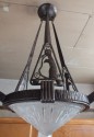 Unique Muller Freres French Art Deco Chandelier with Penguins