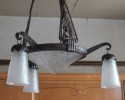 Unique Muller Freres French Art Deco Chandelier with Penguins