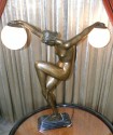French Art Deco Style Woman Danseuse aux Boules Lamp