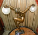 French Art Deco Style Woman Danseuse aux Boules Lamp
