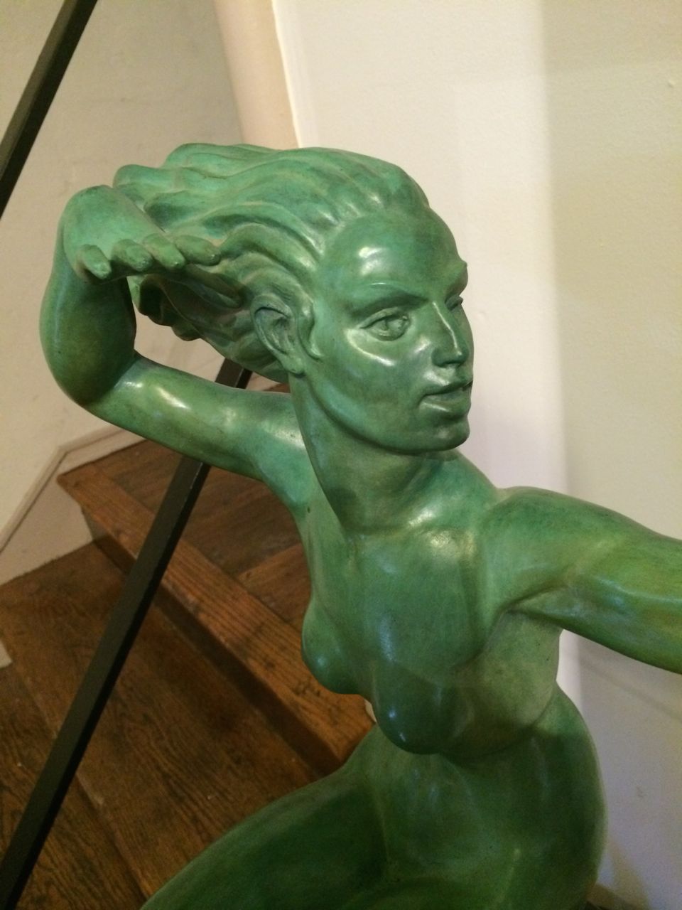 Spectacular Bronze Art Deco Sculpture of Woman with Bird | Sold Items