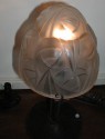 Degue signed frosted molded glass lamp