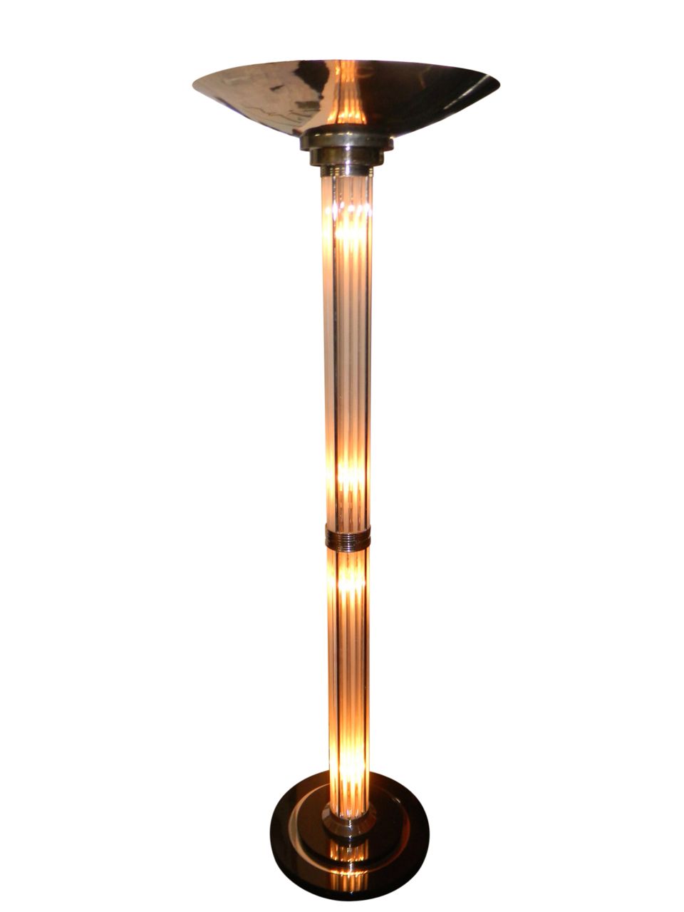 Floor lamp with lights and glass rods art deco