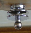 rench Deco Streamline Alabaster and Chrome Chandelier