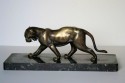 1930s French Metal Panther Sculpture • Signed Rochard