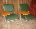 1940s Warren MacArthur Art Deco/Modernist Folding Chairs with Removable Desktops • Pair