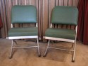 1940s Warren MacArthur Art Deco/Modernist Folding Chairs with Removable Desktops • Pair