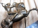1930s French Art Deco Siren with Spear on Horse Sculpture