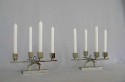 1930 French Modernist Art Deco Candlesticks • Pair