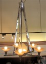 1940s French Modernist Chandelier with Pink Glass