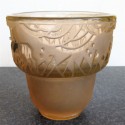 Signed Müller Frères Luneville. 1930s Art Deco Glass Vase 