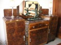 Large Art Deco Buffet with Marble Top and Mirror