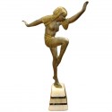 French Art Deco Egyptian Dancer in bronze signed Janle