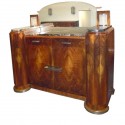 Original French Art Deco Buffet side piece with built in sconce lights
