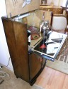 Unique Reverse painted mirror tray: Colorful Art Deco Pop up bar!