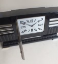 Modernist Art Deco Black Marble French Clock by Marti
