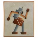 Original Art Deco Cubist Painting by Vilhelm Lundstrom “Robot”