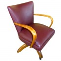 Original Art Deco office chair European wood frame