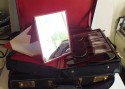 Elegant His/Her travel vanity set luggage in leather