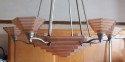 Rare French Degue stepped pink modernist chandelier