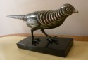 Bouraine Pheasant statue with cold painted bronze details