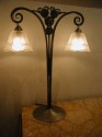 Magnificent Sabino glass nickel plated iron double hung lamp