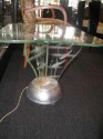  Glass Table with etched images on the base and the top